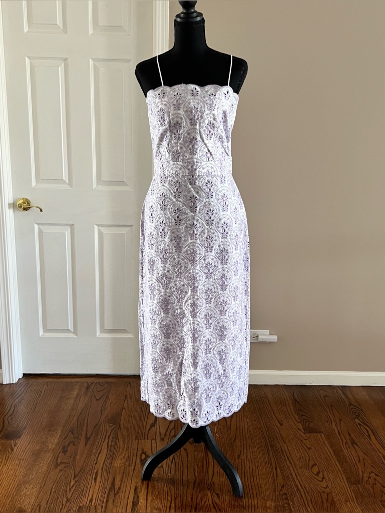 Keepsake The Label White And Lavender Lace Midi Dress - Size Us 6 - Nwt